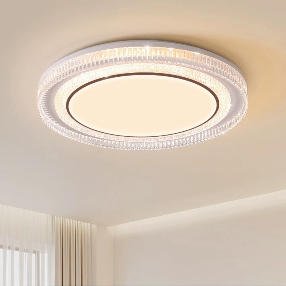 20 in Modern Ceiling Light, White LED Ceiling Light Fixture, Dimmable Color